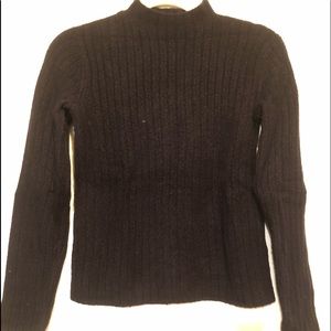 Mock neck ribbed thermal sweater